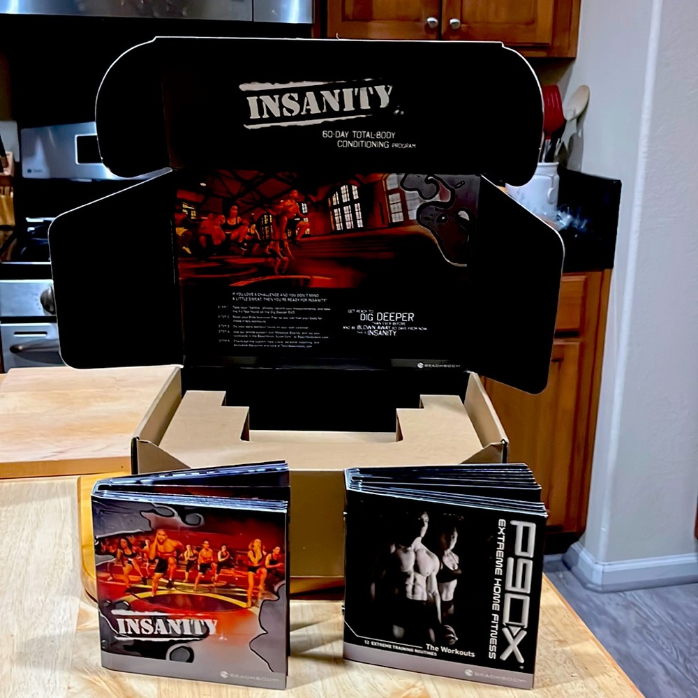 Insanity P90X BeachBody workout DVDs